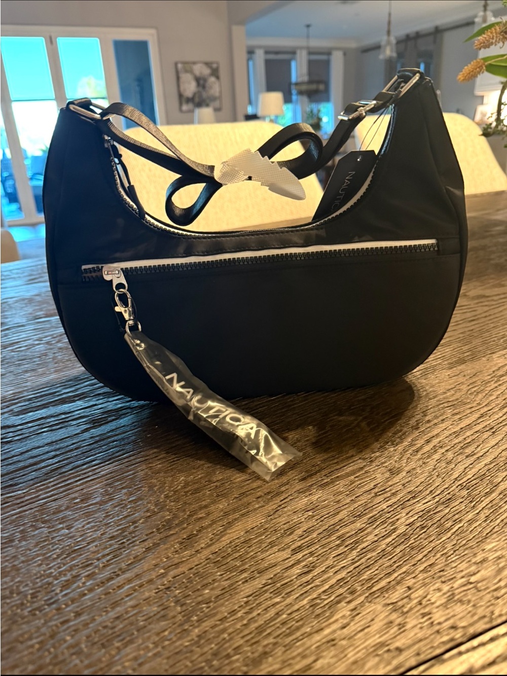 Nautica Black Crescent Shoulder Bag